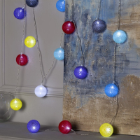 Гирлянда «Нить» 5 м с насадками «Клубки цветные», IP20, прозрачная нить, 20 LED, свечение белое, 220 В Гирлянда «Нить» 5 м с насадками «Клубки цветные», IP20, прозрачная нить, 20 LED, свечение белое, 220 В