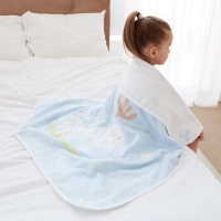 Полотенце детское Крошка Я &laquo;Оленёнок&raquo; 95х100&plusmn;5 см, цвет голубой, 100% хлопок, 280 г/м2