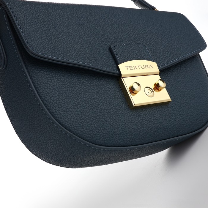 Сумка женская на клапане, TEXTURA, маленький размер, цвет синий Сумка женская на клапане, TEXTURA, маленький размер, цвет синий