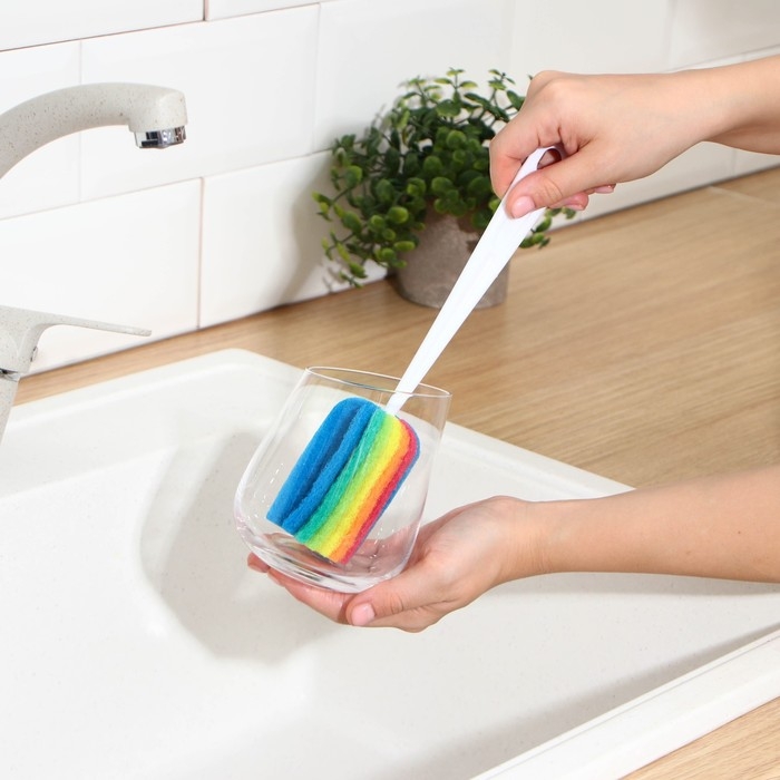 Ёршик для посуды с абразивом Доляна &laquo;Радуга&raquo;, 25&times;4