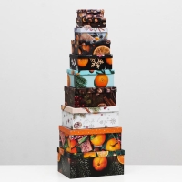 Набор коробок 10 в 1 "Мандарины", 30,5 х 19 х 13 - 12 х 6,5 х 4 см Набор коробок 10 в 1 "Мандарины", 30,5 х 19 х 13 - 12 х 6,5 х 4 см