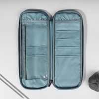 Пенал для вязания «Цветы», 1 отделение, 8 карманов, 40 × 15 × 2,5 см, цвет голубой/белый Пенал для вязания «Цветы», 1 отделение, 8 карманов, 40 × 15 × 2,5 см, цвет голубой/белый