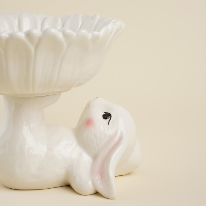 Конфетница керамическая SL Home «Лесные кролики», 19×17,5×15 см, цвет белый Конфетница керамическая SL Home «Лесные кролики», 19×17,5×15 см, цвет белый