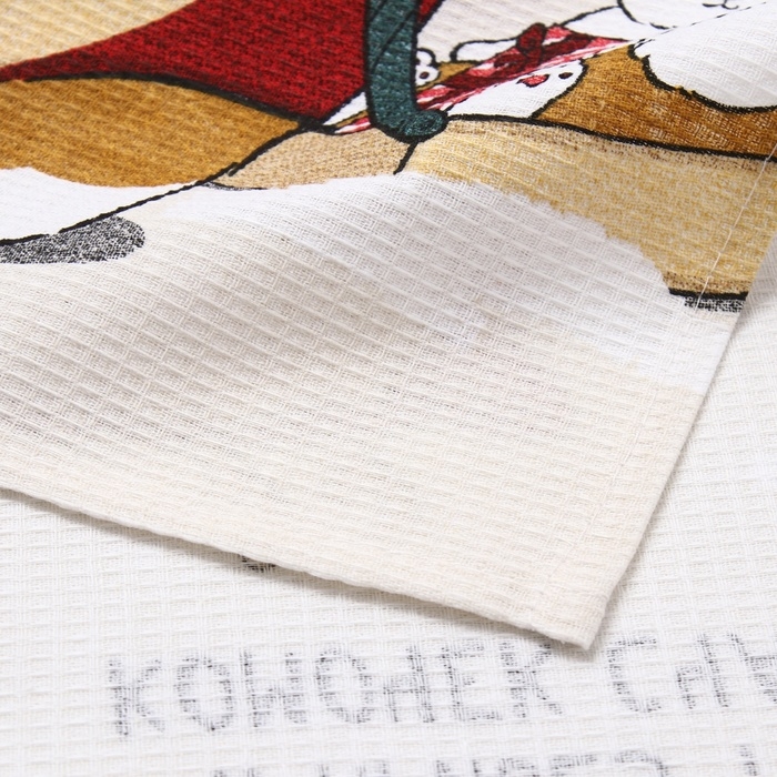 Набор полотенец Доляна "Счастья и любви" 28х46 см - 6 шт, 100% хл, рогожка 164 г/м2