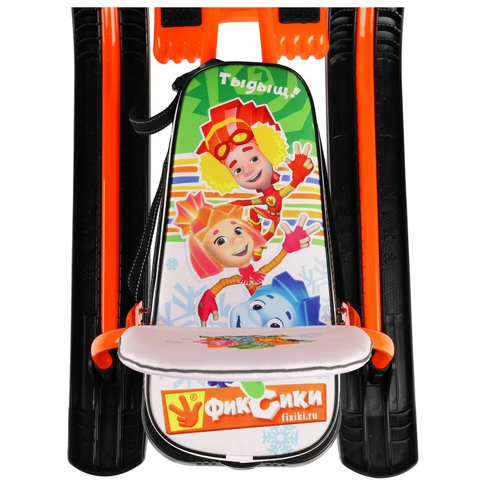 Снегокат &laquo;Тимка спорт 4-1 Фиксики&raquo;, ТС4-1/Ф12, со спинкой и ремнём безопасности, цвет оранжевый/чёрный