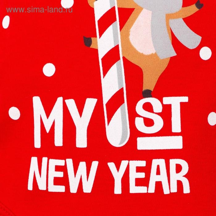 Боди детское Крошка Я &laquo;Первый НГ&raquo;, рост 74-80 см, цвет красный