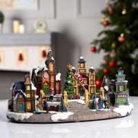 Светодиодная фигура &laquo;Рождественская площадь&raquo; 40 &times; 21 &times; 22 см, полистоун, батарейки ААх3 (не в комплекте), USB, свечение мульти