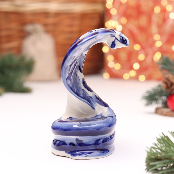 Сувенир "Змея", №2, гжель, 11 см