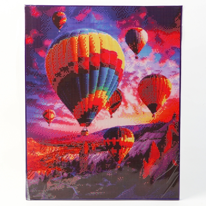 Алмазная мозаика с полным заполнением на холсте с подрамником &laquo;Воздушные шары&raquo;, 40 х 50 см