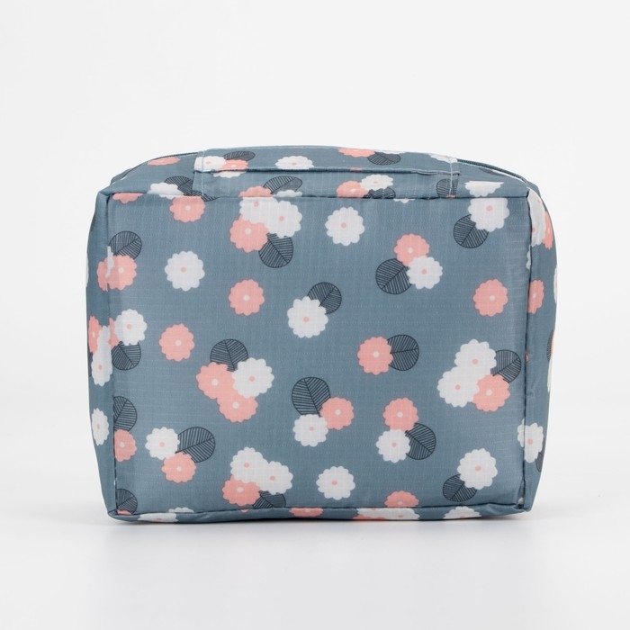Косметичка на молнии, цвет серо-голубой