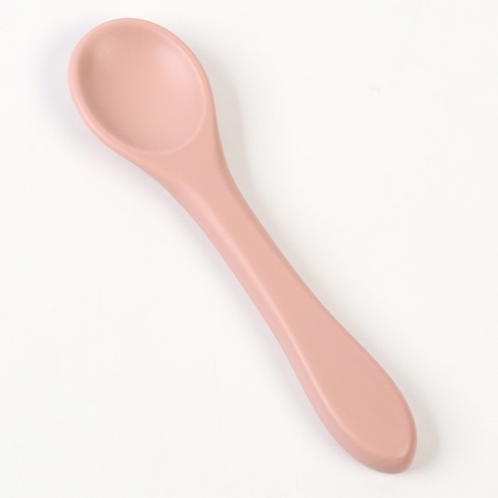 Ложка детская для кормления M&B (силикон), пыльная роза Ложка детская для кормления M&B (силикон), пыльная роза