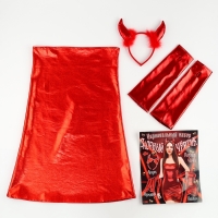 Карнавальный набор &laquo;Злобный чёртик&raquo;: платье, перчатки, ободок, р-р 42-44, красный