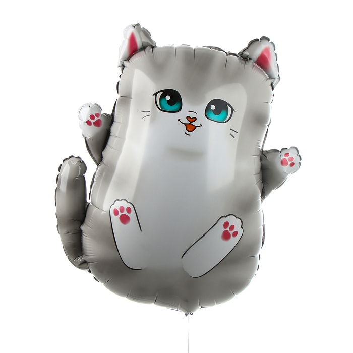 Воздушный шар фольгированный 28" &laquo;Серый котик&raquo;, с подложкой
