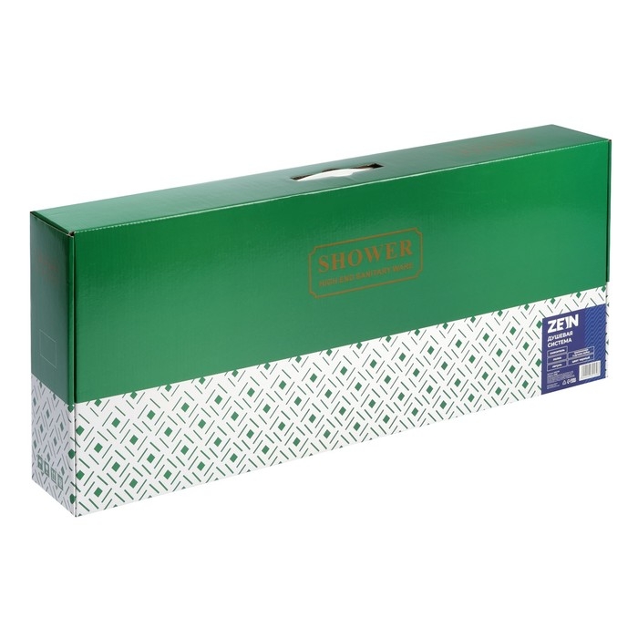 Душевая система ZEIN Z3861, смеситель, тропическая и ручная лейка, полка, латунь, черная