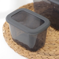 Набор ёмкостей для сыпучих продуктов &laquo;Респект&raquo;, 3 шт, 0,8 л, 1,3 л, 2,3 л, прозрачные, крышка серая