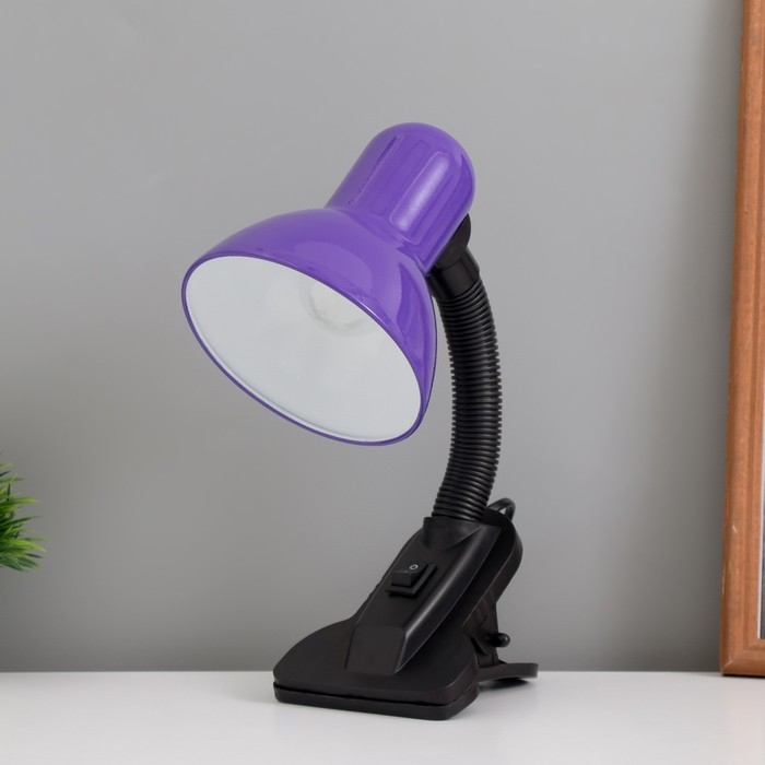 Лампа настольная Е27, с выкл. на зажиме (220В) фиолетовая (108В) Лампа настольная Е27, с выкл. на зажиме (220В) фиолетовая (108В)