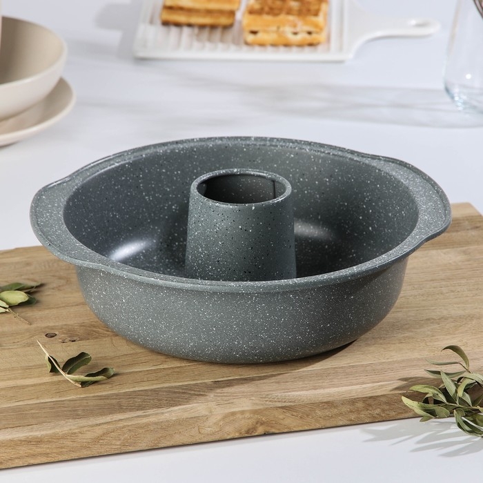 Форма для выпечки &laquo;Элин Мрамор. Кекс&raquo;, 28&times;27 см, антипригарное покрытие, цвет серый