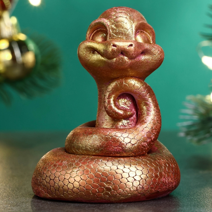 Фигура Фигура "Змейка Фея" бордовая-золото, 7х6см