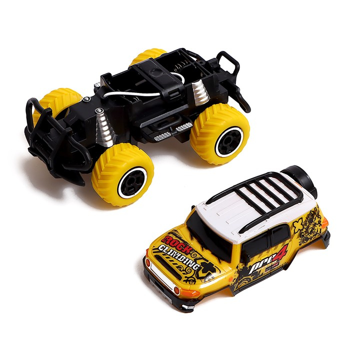 Джип радиоуправляемый &laquo;Граффити&raquo;, работает от батареек, цвет жёлтый