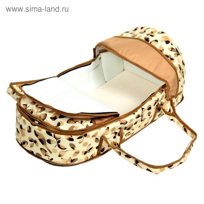 Коляска-трансформер &laquo;Пилот&raquo;, пластиковые колёса, оттенки бежевого, рисунок МИКС