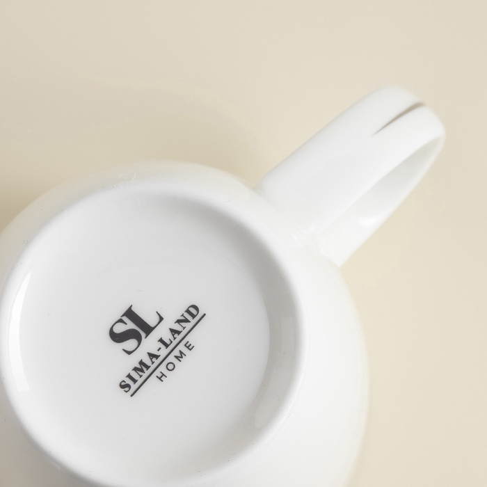 Кружки SL Home &laquo;Каскарон&raquo;, 380 мл, 11,8&times;8,5&times;10,4 см, набор 2 шт, костяной фарфор, белые