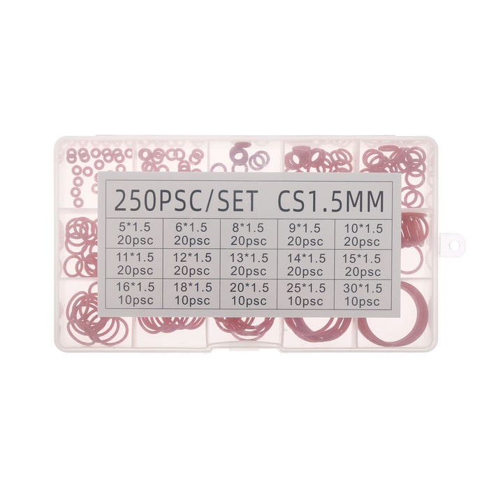 Уплотнительное кольцо, 15 видов, толщина 1,5 мм, набор 250 шт Уплотнительное кольцо, 15 видов, толщина 1,5 мм, набор 250 шт