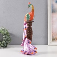 Сувенир полистоун "Павлин на высокой подставке" МИКС 26х12 см