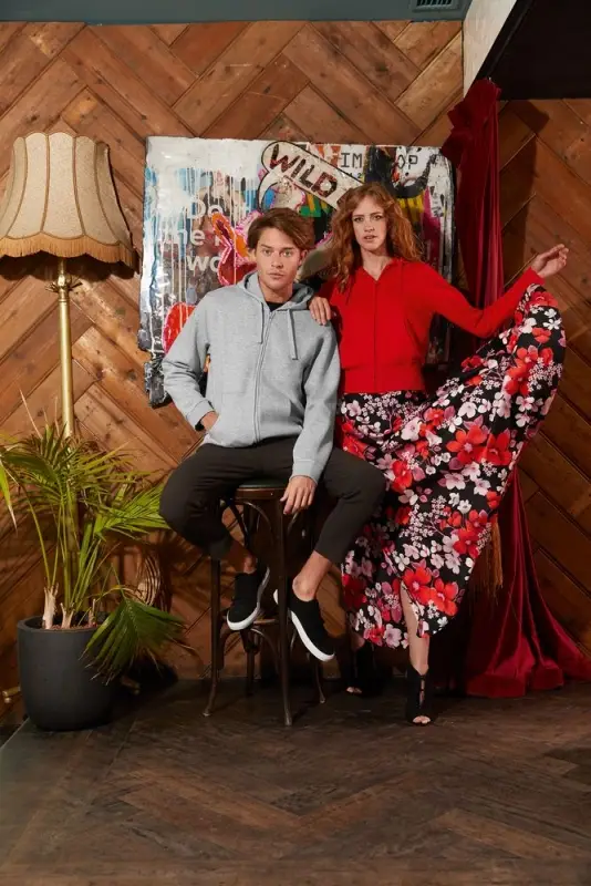 Толстовка женская Hooded Full Zip красная, размер XS