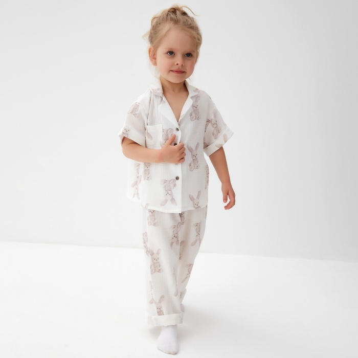 Пижама детская MINAKU Пижама детская MINAKU "Bunny", цвет белый, рост 98 см