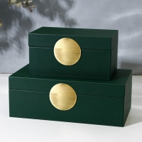 Шкатулка для украшений &laquo;Изумруд&raquo; экокожа, набор 2 шт.