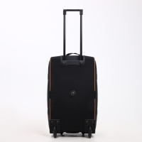 Сумка дорожная на колёсах, отдел на молнии, длинный ремень, цвет чёрный/бежевый