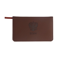 Планинг карманный датированный 2024 года, 155 х 95 мм, 64 листа, deVENTE.Emblem, твёрдая обложка из искусственной кожи, кремовый блок 70 г/м2, коричневый Планинг карманный датированный 2024 года, 155 х 95 мм, 64 листа, deVENTE.Emblem, твёрдая обложка из искусственной кожи, кремовый блок 70 г/м2, коричневый