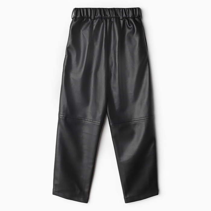 Брюки для девочки кожаные MINAKU, цвет чёрный, рост 152 см