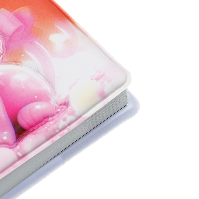 Записная книжка подарочная 96л,линия, цветной блок,обложка ПВХ 3D Кошка (9,5х10,5см)