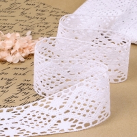 Кружево вязаное, 65 мм &times; 10 &plusmn; 1 м, цвет белый