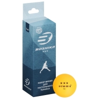 Мяч для настольного тенниса BOSHIKA 3***, набор 3 шт., PP, цвет оранжевый Мяч для настольного тенниса BOSHIKA 3***, набор 3 шт., PP, цвет оранжевый