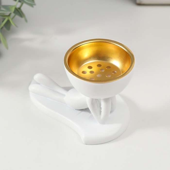 Подставка под благовония полистоун Подставка под благовония полистоун "Человечек лежит" белый 6,1х6,3х10,7 см