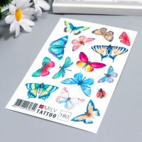 Татуировка на тело "Разноцветные бабочки" 10х15 см Татуировка на тело "Разноцветные бабочки" 10х15 см