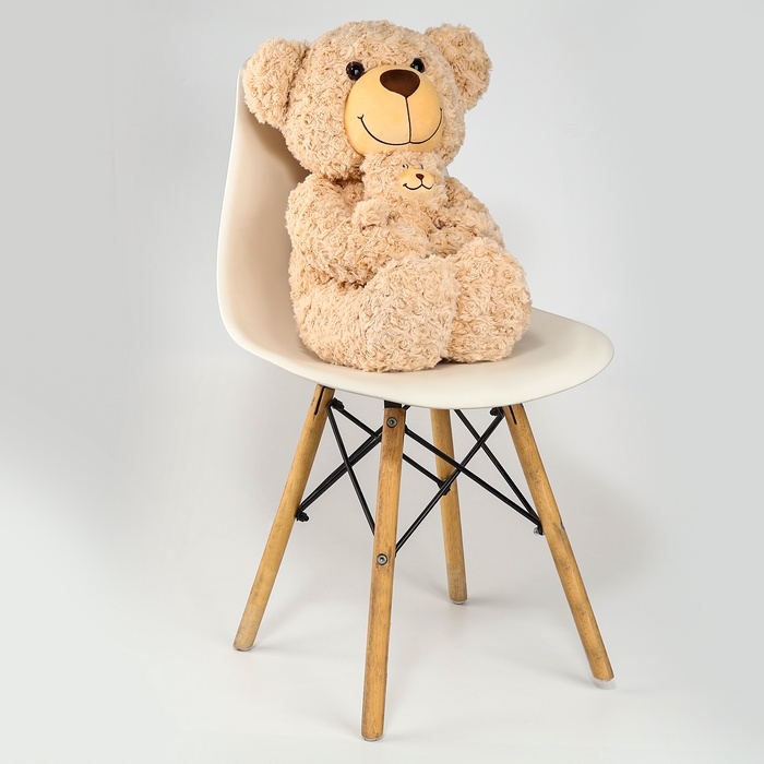 Мягкая игрушка &laquo;Медведь&raquo;, с медвежонком, 65 см, цвет бежевый