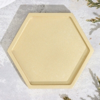 Подсвечник "Шестигранник. Мрамор" из гипса,9,7х11,3х1см,золото Подсвечник "Шестигранник. Мрамор" из гипса,9,7х11,3х1см,золото