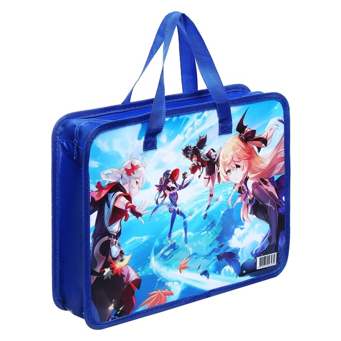 Папка с ручками пластиковая А4 Calligrata "Аниме", 32,2х25,6х7 см,