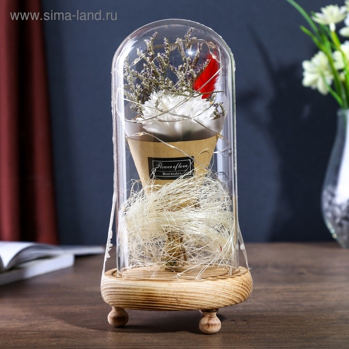 Ночник колба "Астра белая" LED 3ААА 10х10х21 см RISALUX