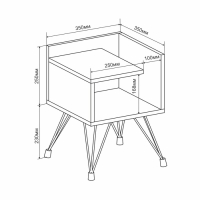 Тумба прикроватная Liverpool 35х35х48 см, дуб крафт золотой, белый