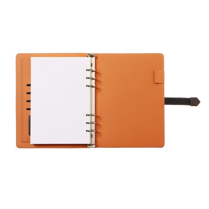 Органайзер на кольцах, формат А5, 90 листов, линия, с хлястиком, обложка кожзам МИКС