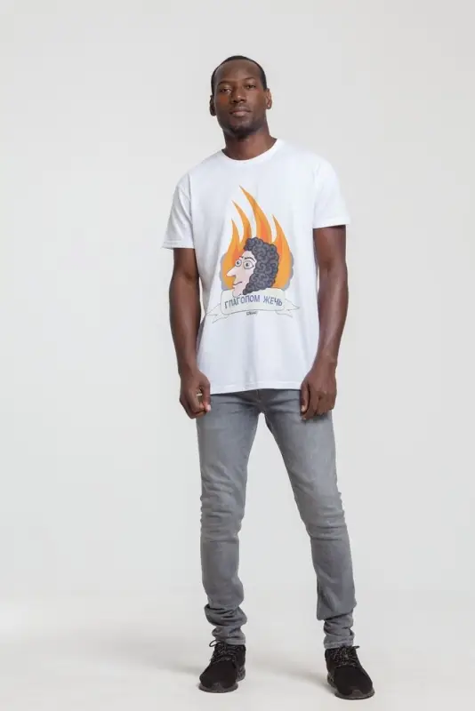 Футболка &laquo;Глаголом жечь&raquo;, белая, размер S