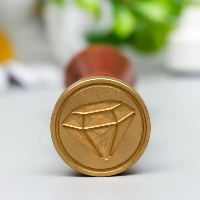 Печать для сургуча с деревянной ручкой Печать для сургуча с деревянной ручкой "Бриллиант" 9х2,5х2,5 см