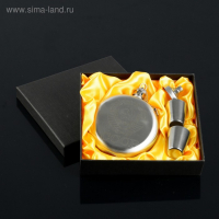 Подарочный набор 4 в 1 "СССР": фляжка 240 мл, 2 стопки, воронка, хромированная Подарочный набор 4 в 1 "СССР": фляжка 240 мл, 2 стопки, воронка, хромированная