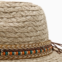 Шляпа женская летняя MINAKU цв.бежевый, размер 56-58 Шляпа женская летняя MINAKU цв.бежевый, размер 56-58