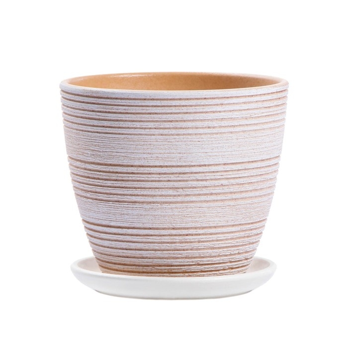 Горшок цветочный "Халва" бежевый крокус, 2,3 л