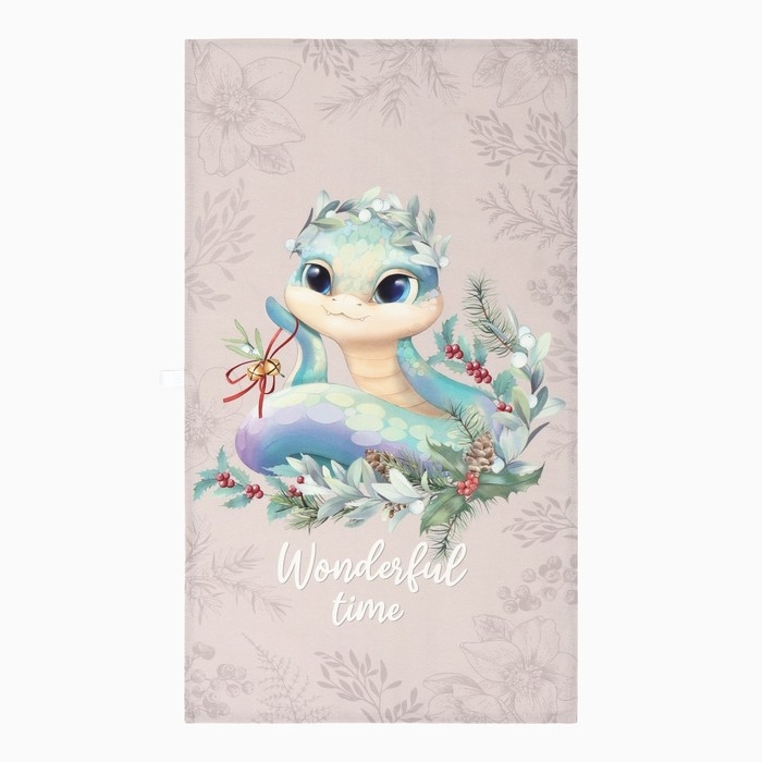 Новый год. Символ года. Змея. Полотенце кухонное: Новый год &laquo;Этель&raquo; Wonderful time 40х70 см, 100% хл, саржа 190 г/м2